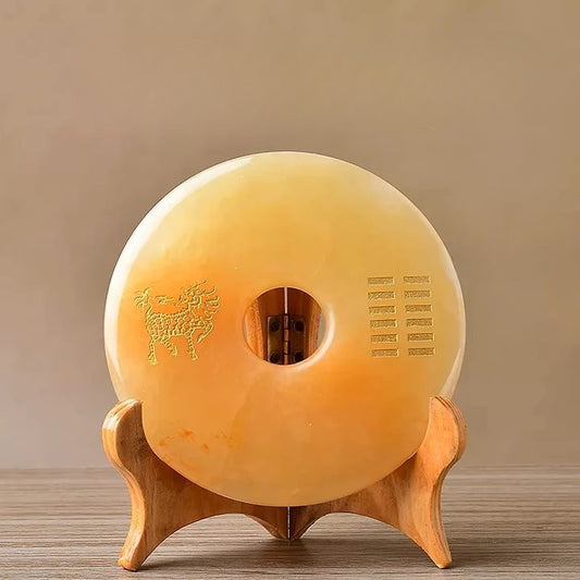 The Earth-Nurtured Metal Balance: Yellow Topaz Qilin Disc